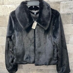 ❤️ EXPRESS BLACK FAUX FUR JACKET SIZE SMALL NEW